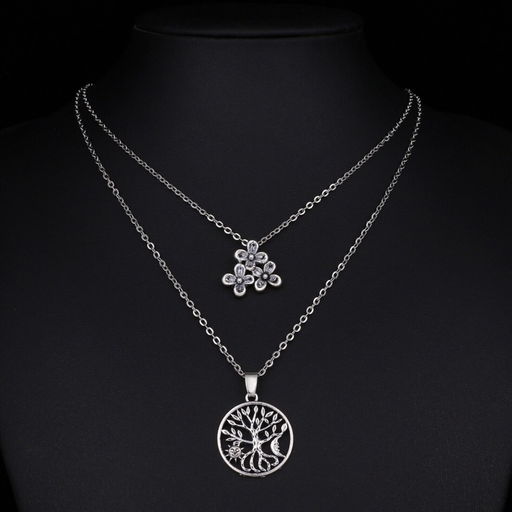 Link Chain, Botanical Pendant Necklace - Picture 2 of 8